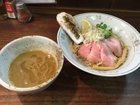 「濃厚牡蠣つけ麺 貝めしセット(930円)」@貝だしラーメン 貝ガラ屋の写真