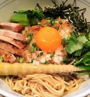 「干し海老油そば780円追い飯付き合鴨串280円」@味香房 海居人の写真