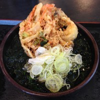 「わかめ（￥360）＋かきあげ（クーポン）」@ゆで太郎 豊洲店の写真