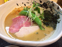 「(限定)鯵と鰹の鶏そば¥850」@つけ麺 たけもとの写真