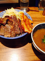 「つけ麺中盛➕ミニステーキ」@ラーメン燈郎の写真