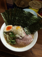 「豚魚750円、ごはん食べ放題50円、カラシタカナ50円、海苔増し」@吉祥寺 武蔵家の写真