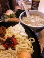 「辛玉つけ麺大盛りなど」@麺屋 扇 SENの写真