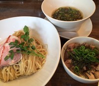 「醤油つけ麺 800円&小さいチャーシューご飯 150円」@創作麺工房 鳴龍の写真