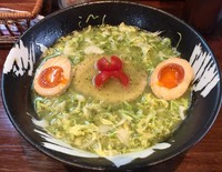 「新緑＋味玉（￥750＋サービス券）」@こくまろ鶏らーめん 久久の写真