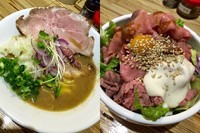 「【お詫び限定】濃厚煮干しそば￥800＋ローストビーフ丼￥400」@NOODLE STOCK 鶴おかの写真