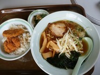 「ミニどんぶりセット(ラーメン＋ひれかつ丼)980円」@焼肉 赤べこの写真