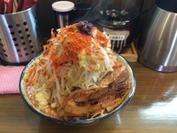 「赤富士 麺150g 野菜マシ ニンニク少し アブラ少なめ 7」@麺処 はいからの写真