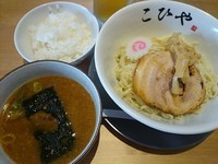 「魚介つけそば￥850＋半ライス（無料）＋生ビール￥500」@川越らーめん こひやの写真