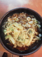 「かけそば\320+かきあげ(クーポン)」@ゆで太郎 新橋赤レンガ通り店の写真