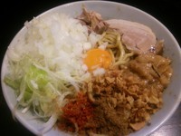 「まぜそば(煮干し)大盛、玉ねぎ」@狼煙 〜NOROSHI〜の写真