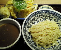 「天丸つけ麺（クーポンで味玉無料）　７５０円」@東京天ぷらつけ麺天丸の写真