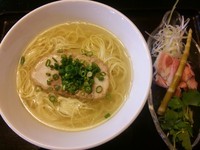 「名古屋コーチンと桜鯛の潮そば＋大盛り」@麺匠えにしの写真