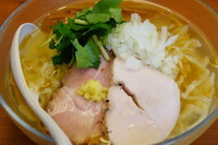 「冷やし煮干し塩そば（限定）＋〆のご飯」@福の神食堂の写真