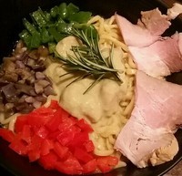 「【試作】グリーンカレー混ぜそば  ５００円」@麺屋 天海の写真