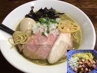 「濃厚煮干そば（800円）＋むじゃ玉（150円）」@ニボムジャキの写真