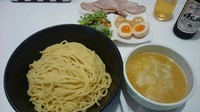 「特製つけそば+瓶ビール」@麺や 彩～iro～の写真