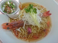 「【限定】桜香る天使の海老そば 冷やし＋いわし丼＝￥760」@中華そば よしかわの写真