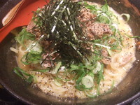 「藻塩えびまぜそば　７５０円」@尾道ラーメン 麺一筋 桜木町店の写真