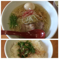 「味玉塩ラーメン890円+鯛飯350円」@麺屋 翔 西新宿本店の写真