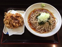 「冷やしぶっかけ(300円)と、ゲソかき揚げ(190円)」@立喰そば きうちの写真
