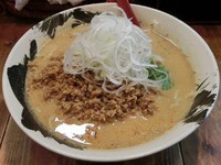 「赤坦々麺(太麺) + 大盛 + ねぎ増し + 肉みそ増し」@担々麺屋 炎の写真