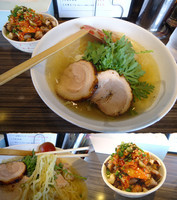 「海老ワンタン入り塩らー麺+ミニまんま丼(￥1100+200)」@厚木本丸亭の写真