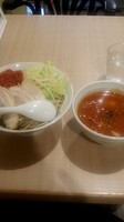 「トマト味噌つけ麺(大盛)+チーズごはん」@らーめん カッパハウスの写真