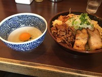 「限定麺まぜ玉つけそば」@麺屋 くまがいの写真