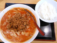 「赤富士番長担々肉麺＋ライス」@味噌麺処 花道庵の写真