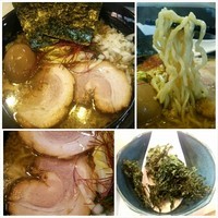 「【限定】背脂煮干し塩らーめん「指扇燕参上」 （150509）」@麺屋 扇 SENの写真
