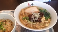 「塩担担麺(春限定)＋チャーハン(800円＋サービス)」@たまぞうの写真