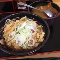 「朝定食A（￥360）＋かき揚げ（クーポン）」@ゆで太郎 東品川店の写真