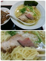 「鶏煮干し塩ＳＯＢＡ 大 ＋ランチセット」@銀座 篝 ラゾーナ川崎プラザ店の写真