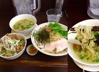 「レギュラー 淡麗細つけめん塩860円＋チャーシュー丼300円」@丸直の写真