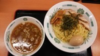 「和風つけ麺(あつもり)＋味付け玉子」@日高屋 西新宿1丁目店の写真