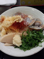 「〖5月限定〗あさりとたけのこの冷やしうどん（並）500円」@おにやんま 新橋店の写真