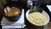 「ドロドロ超濃厚つけめん(全部入り)+缶ビール」@つけめん あびすけ 日吉店の写真