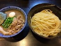 「つけ麺（750円）トッピングに特製とチャーシュー丼」@二代目 狼煙 ～心～の写真