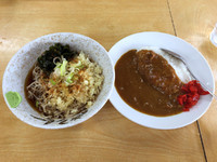 「冷やしたぬき＋半カレー(650円)」@ミスジの写真