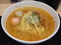 「あら炊き辛塩らぁめん(チョイ辛)へしこ焼きおにぎり付」@麺屋 海神 相模原店の写真