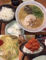 「ふくちゃんらぁめん＋小ご飯（激辛明太子／ゆで玉子6個）」@生粋 博多らぁめんふくちゃん 築地総本店の写真