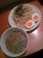 「とんこつつけ麺７００円＋茹で玉子(ｸｰﾎﾟﾝ)」@拉麺 おくどの写真