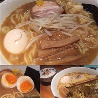 「味玉中華そば （大）800円 サービスライス（チャーシュー）」@らーめん・つけ麺 我家の写真