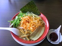 「赤辛ねぎ味噌ばんから+唐辛子みそ」@旭川味噌ラーメン ばんから 武石IC店の写真