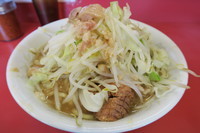 「ぶた2枚入り 小ラーメン 麺硬め ヤサイ＋アブラ＋辛目」@ラーメン二郎 環七一之江店の写真