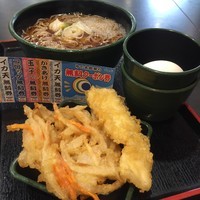 「朝そば（玉子）（￥320）＋いか天（クーポン）」@ゆで太郎 人形町2丁目店の写真
