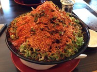 「ジパング麺かためショウガ青ねぎ一味唐辛子」@ジパング軒 石橋店の写真