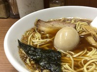 「揚げねぎ味玉そば・麺大盛」@中華そば・つけめん 甲斐 高円寺店の写真