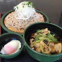 「肉汁大根せいろ（￥590）＋温玉（クーポン）」@ゆで太郎 狭間店の写真